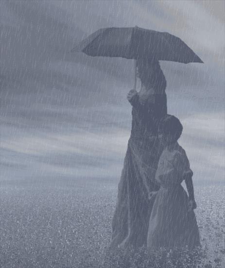 Gify-Zjawiska atmosferyczne - deszcz kobieta z dzieckiem6.gif