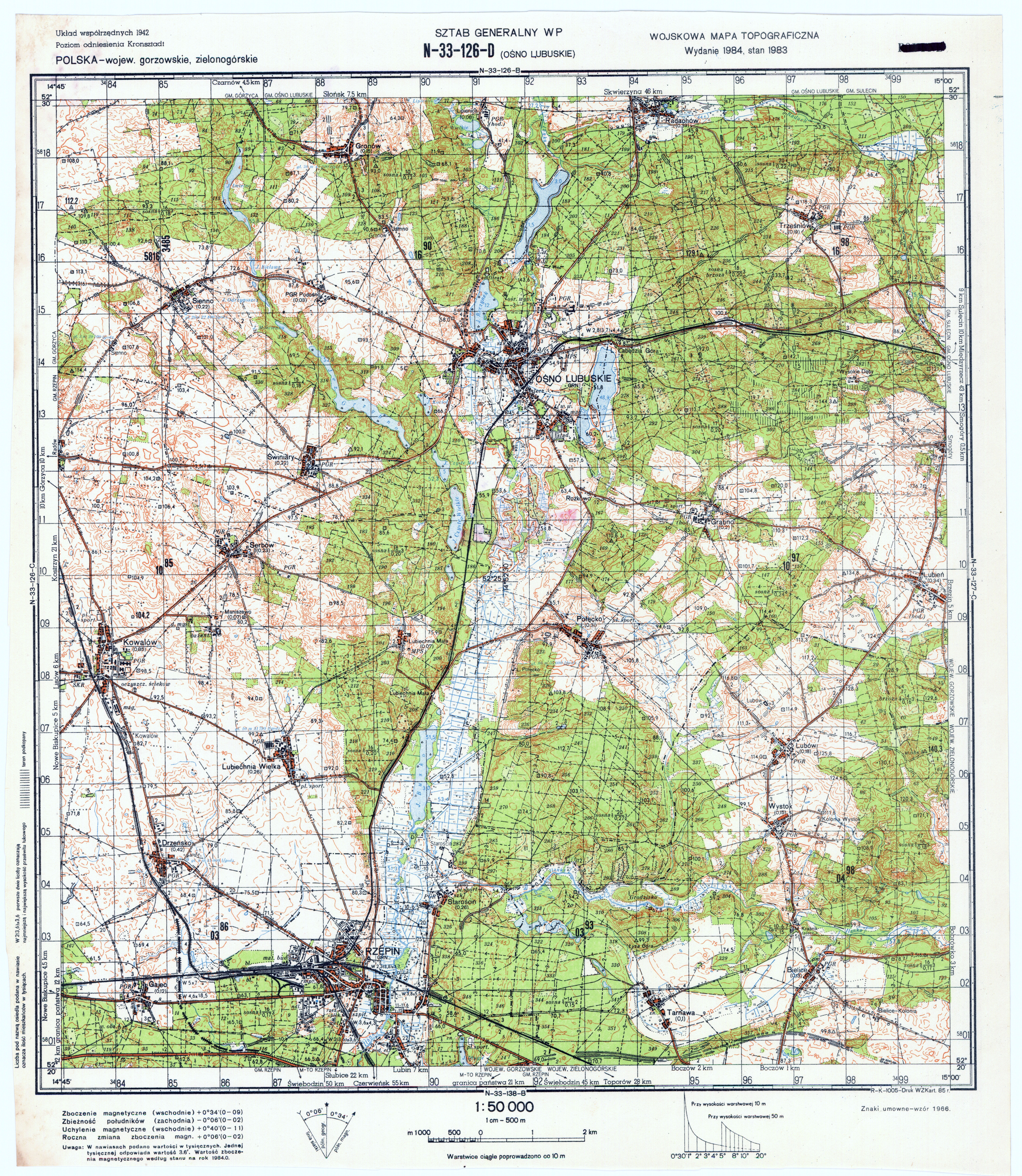 Mapy topograficzne LWP 1_50 000 - N-33-126-D_OSNO_LUBUSKIE_1985.jpg