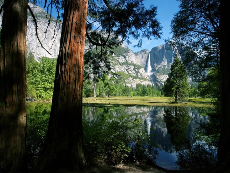 Krajobrazy - Mirrored, Upper Yosemite Falls, Yosemite National Park, California.jpg