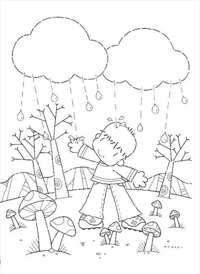 parasolki, deszcz - pogoda, deszcz, jesień - kolorowanka 43.JPG