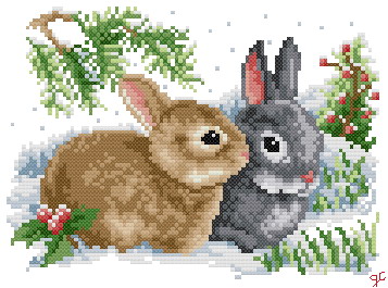 zwierzęta - Rabbits_in_the_Snow.jpg