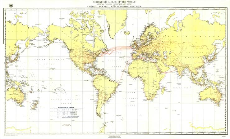 Mapy National Geographic. 539 map. Wysoka jakość - Submarine Cables of the World 1896.jpg