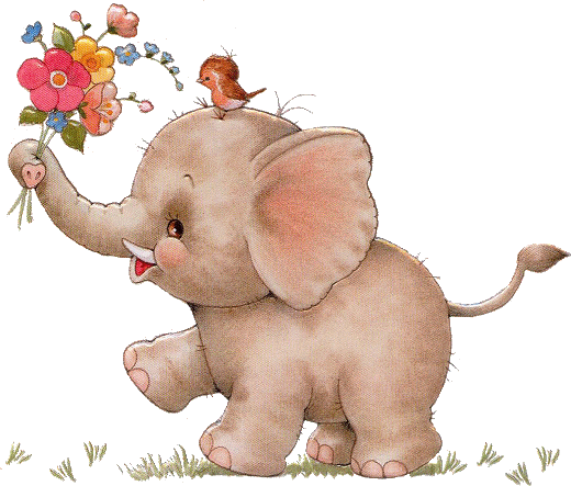 Zwierzeta - slon z kwiatkami . gif.png
