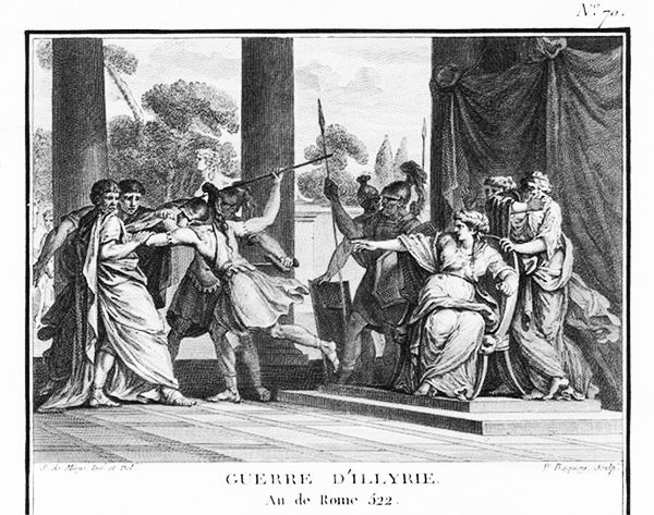 Rzym starożytny - wojsko rzymskie - obrazy - Queen_Teuta_orders_the_murder_of_Roman_ambassadors.jpg