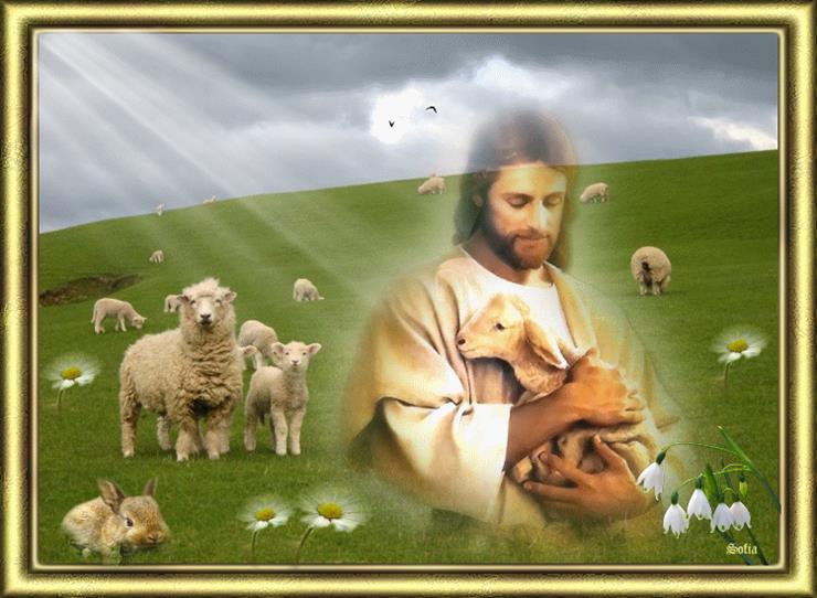 Gify - Wielkanoc - Jezus z owieczką.gif