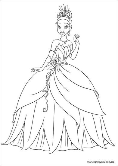 -   KOLOROWANKI    - Księżniczki Disneya Tiana - kolorowanka 5.jpg