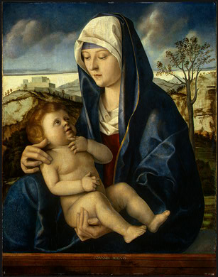 Bellini, Giovanni 1430-1516 - BELLINI,G. AND WORKSHOP MADONNA AND CHILD IN A LANDSCAPE, 14.JPG