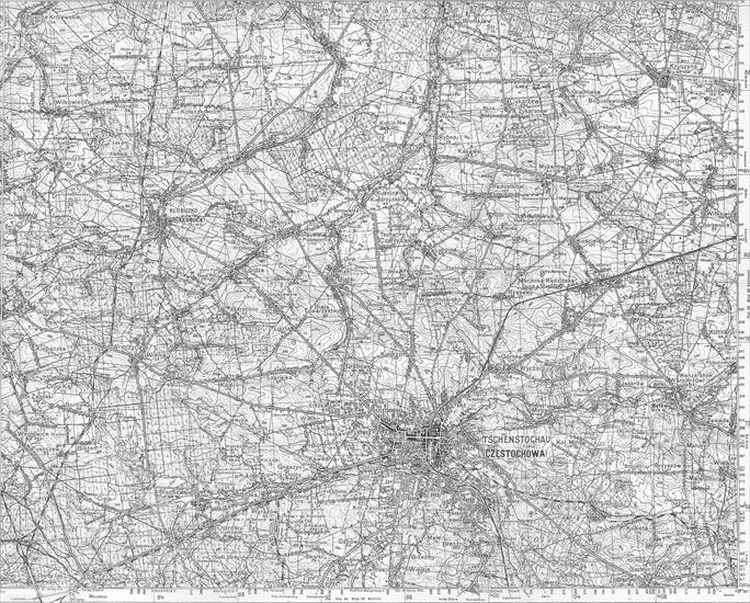 stare  mapy  kolekcja  duza - Mapa_WIG_P45_S28_Tschenstochau_Czestochowa_Grossblatt_106se_k454_bw.jpg