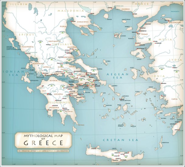 _ Mapy. Antyczna Grecja - Mitologiczna mapa Grecji.jpg