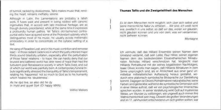 The Hilliard Ensemble, Thomas Tallis - The Lamentations Of Jeremiah The Hilliard Ensemble - tallis05.jpg