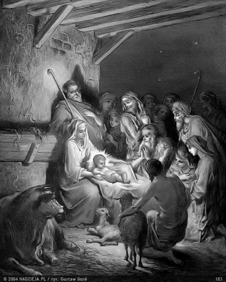 Grafiki Gustawa Dor do Biblii Jakuba Wujka1 - 183 Narodzenie Jezusa Chrystusa Ś. Łukasz 2,16.jpg