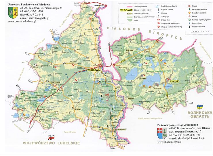 Mapy turystyczne i przewodniki - Powiat WŁODAWA - mapa woj lubelskie.jpg