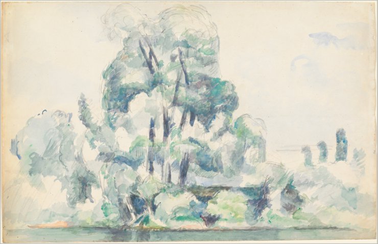 Paul Cezanne Paintings 1839-1906 Art nrg - A Stand of Trees along a River Bank, 1880-85.jpg