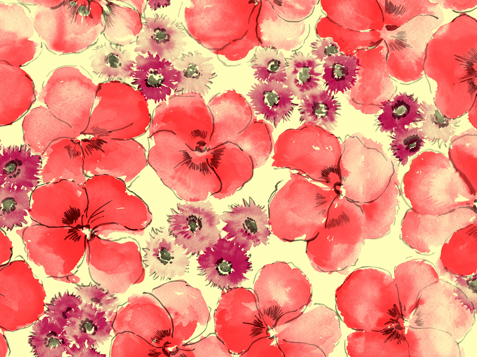40 Amazing Flowers Paintings Wallpapers 1600 X 1200 - Flowers 18.jpg