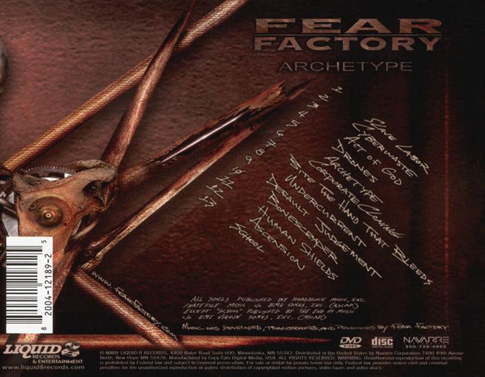 2004 - Archetype - Fear Factory - Archetype 2004 back.jpg